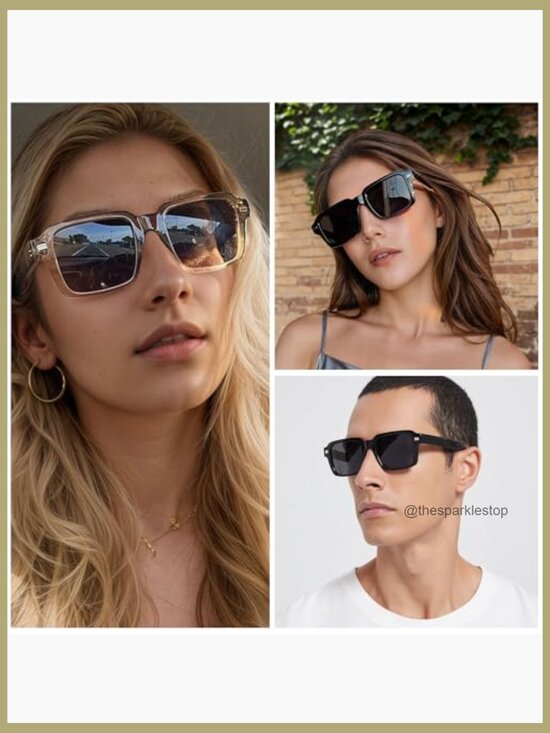 Retro Square Polarized Sunglasses with UV400 Protection and Case main image 5